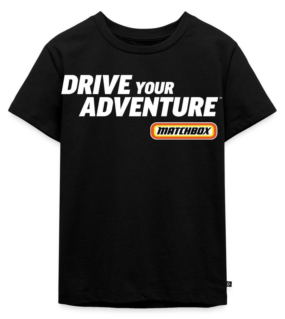 Spreadshirt Matchbox Logo Drive Your Adventure Kinder Premium T-Shirt, 110/116 (4 Jahre), Schwarz