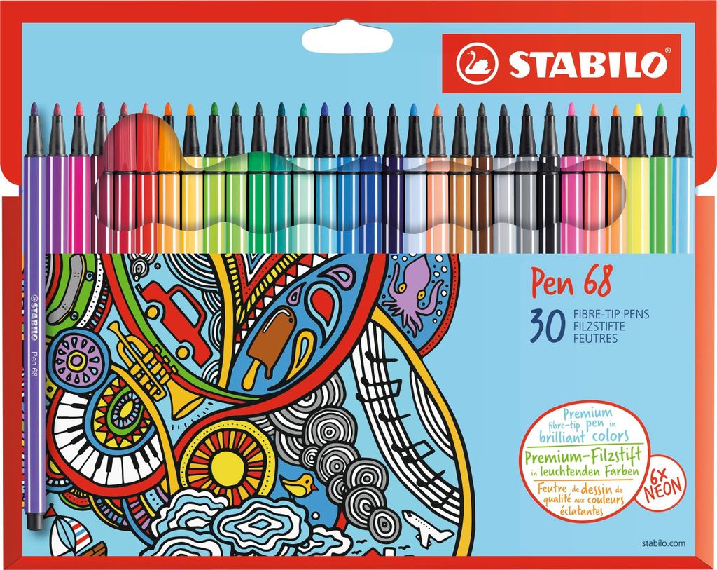 Flamastry premium - STABILO Pen 68 - opakowanie 30 sztuk - Zdjęcie produktu 
