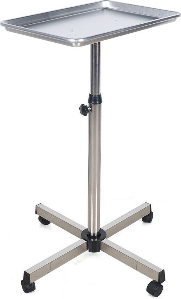 Höhenverstellbarer Friseurwagen Mit Ablage – Mobiler Salon-Trolley Aus Alu, 64-108 Cm, 6 Kg Tragkraft, Schwarz (45x33 Cm Tablett)