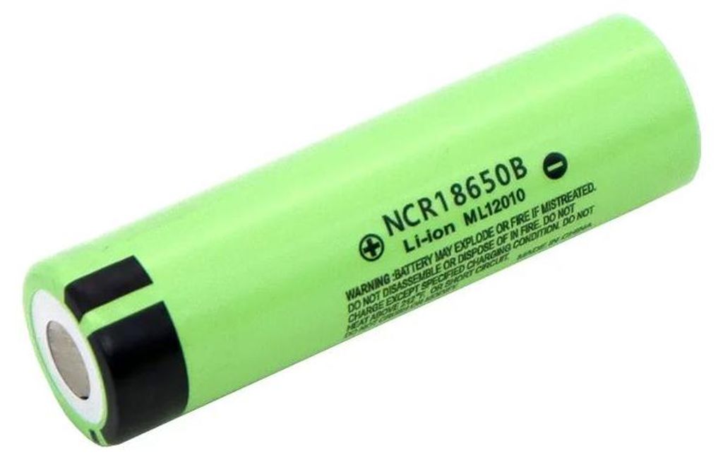 18650 Akku Batterie - NCR18650B Li-Ion - 3400 mAh wiederaufladbar - 3,7V - 65x18,2 mm - für Taschenlampe - 4er Pack