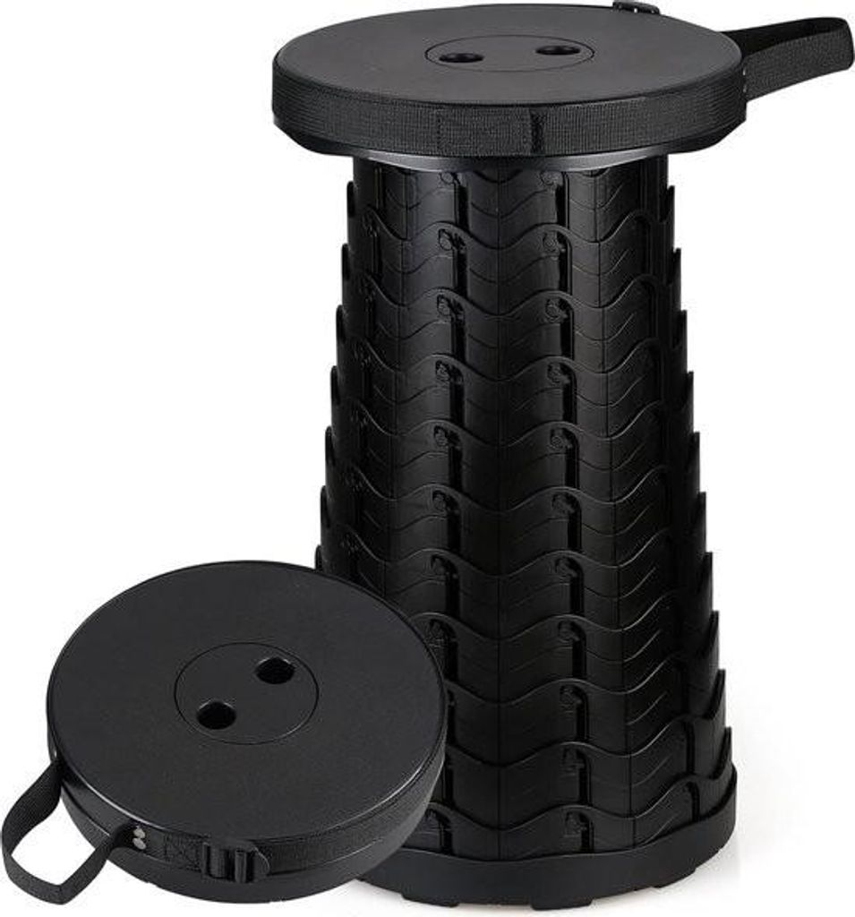 Tragbarer Klapphocker – Ausziehbarer Campinghocker, kleiner Teleskophocker für Angeln, Grillen, Indoor- und Outdoor-Aktivitäten, max. Belastbar...