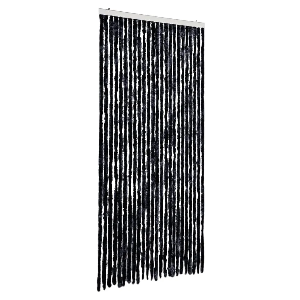 Rideau anti-insectes chenille anthracite 100x230 cm souple et dense