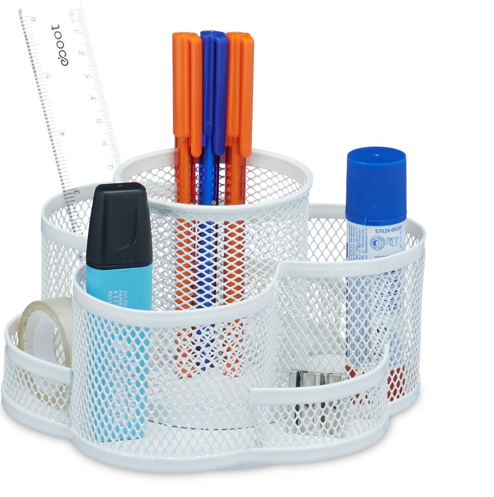 Relaxdays Stiftehalter drehbar, 7 Fächer, Metall, HBT: 10,5 Produktbild 