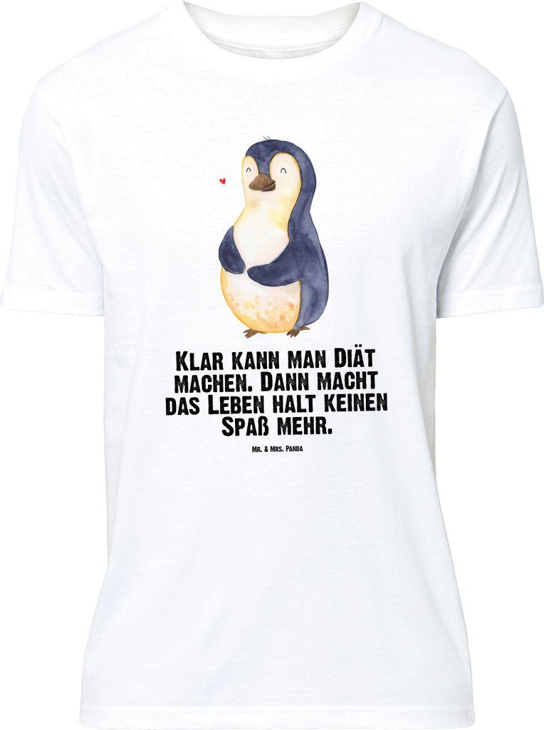 Mr. & Mrs. Panda Größe L T-Shirt Pinguin Diät - Weiß - Geschenk, Motivation, mit Spruch, Selbstliebe, Shirt, Tshirt, Abnehmen