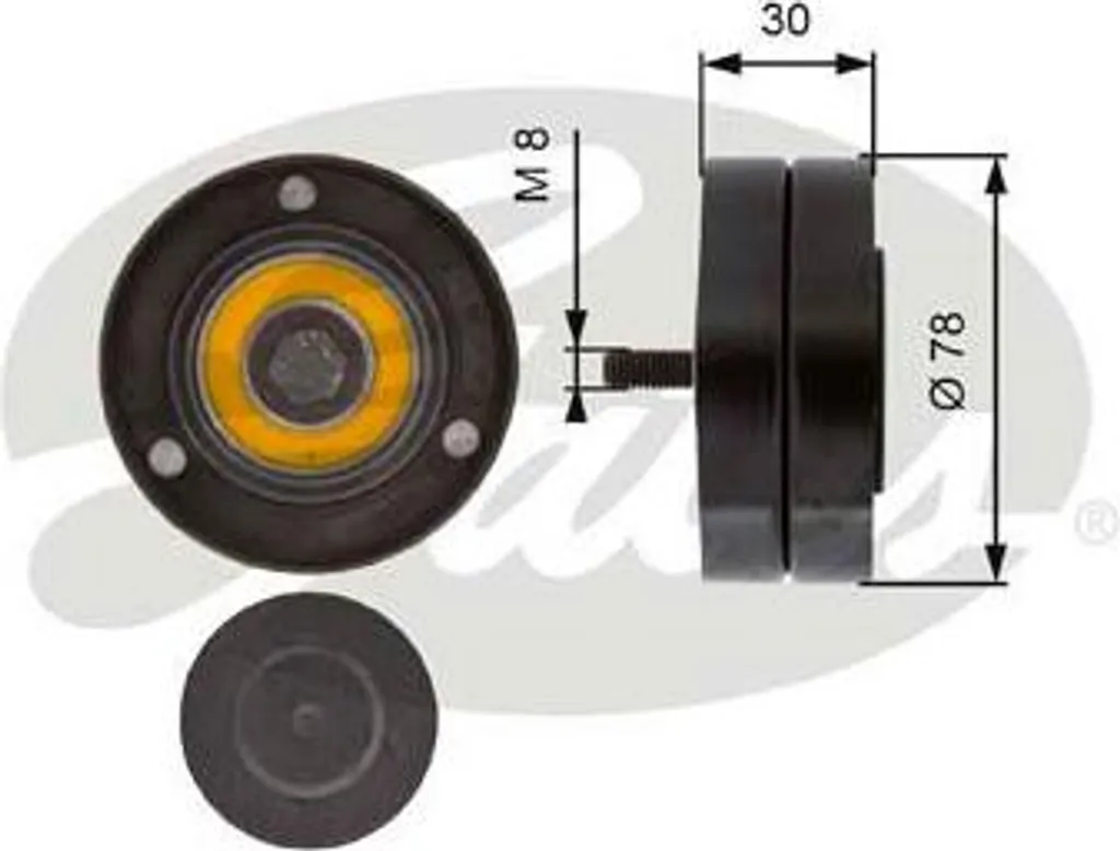 Poulie de renvoi GATES T36236 pour courroie trapézoïdale Audi A8