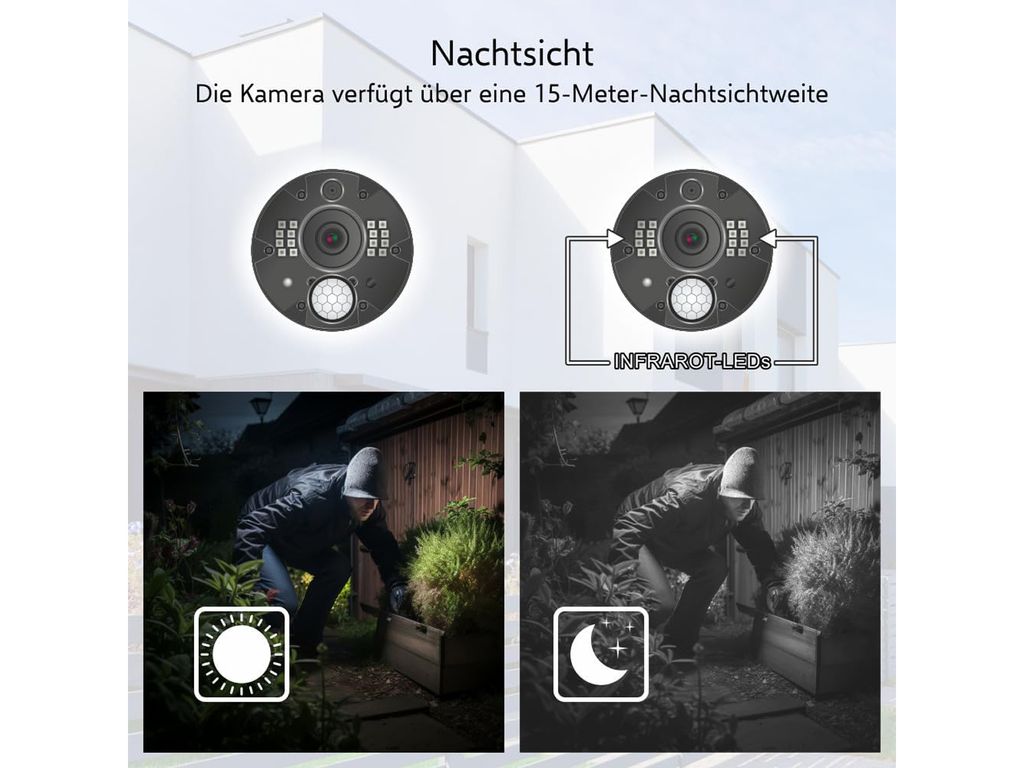 IP Überwachungskamera Set mit Aufzeichnung, 7 Zoll Monitor, Produktbild 6
