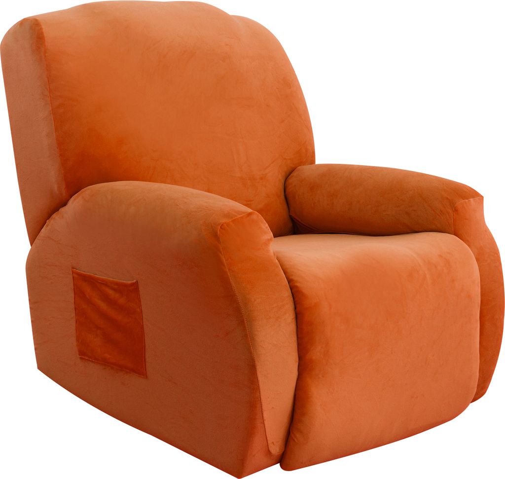 Topchances Samt Liegestuhlbezug, Stretch Relaxsesselbezug, Elastisch Bezug für Fernsehsessel Liege Sessel (Orange)