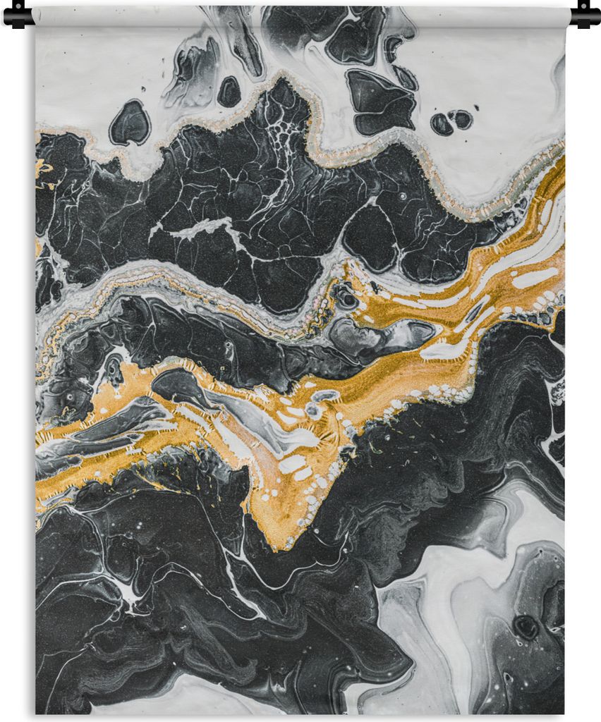 MuchoWow Wandteppich Wandbehang Marmor - Weiß - Glocken 90x120 cm Tapisserie Dekoration Wandtuch - Wanddeko