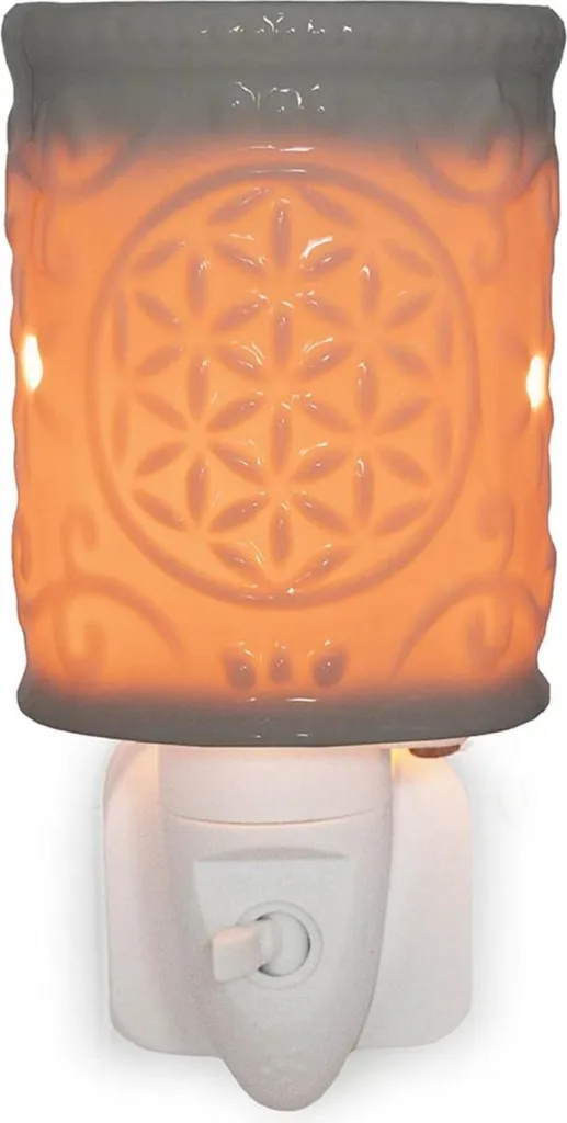 Diffuseur de parfum électrique en céramique blanche et fleurs d'été