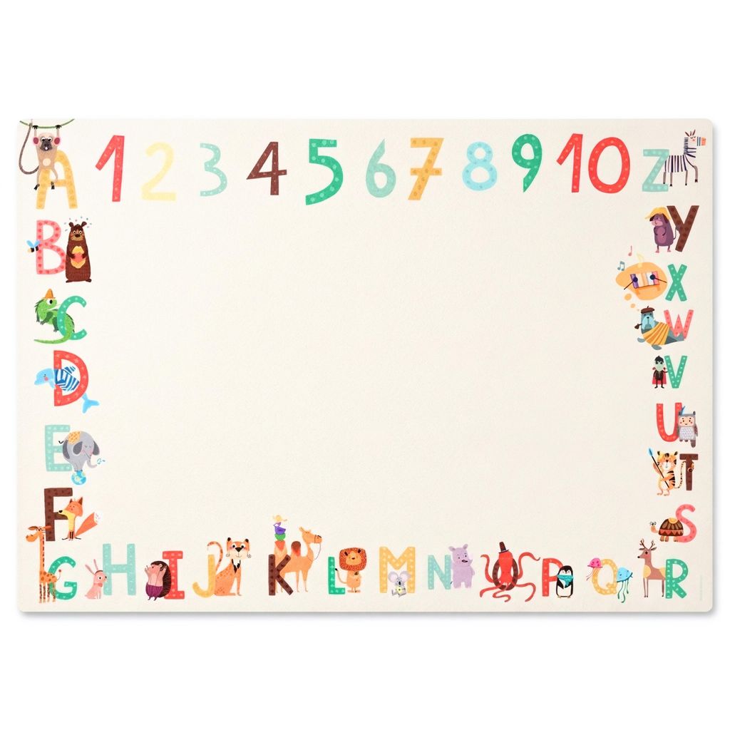 Friendly Fox Schreibtischunterlage ABC Kinder , 1x DIN A3 Schreibtischunterlage Papier, 25 Blatt Block zum Malen, Schreibtisch Unterlage zum Schreiben