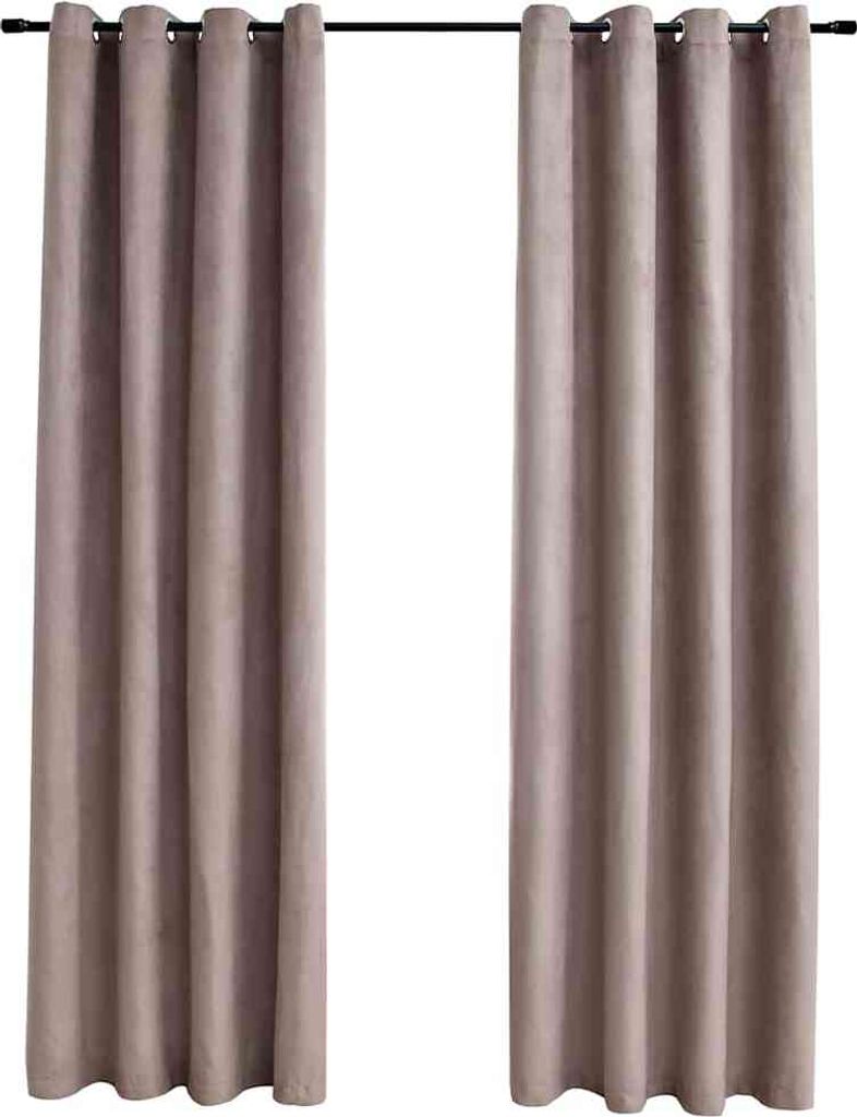 vidaXL Verdunkelungsvorhänge mit Metallösen 2 Stk. Taupe 140x225 cm