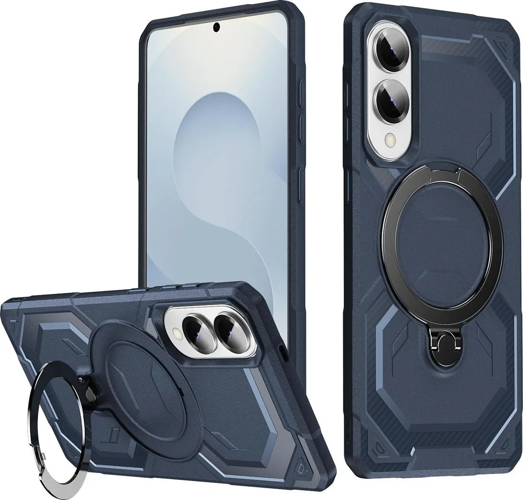 Custodia MagSafe Samsung S25 Edge Phonesta Blu: Cover IronLock Robusta
