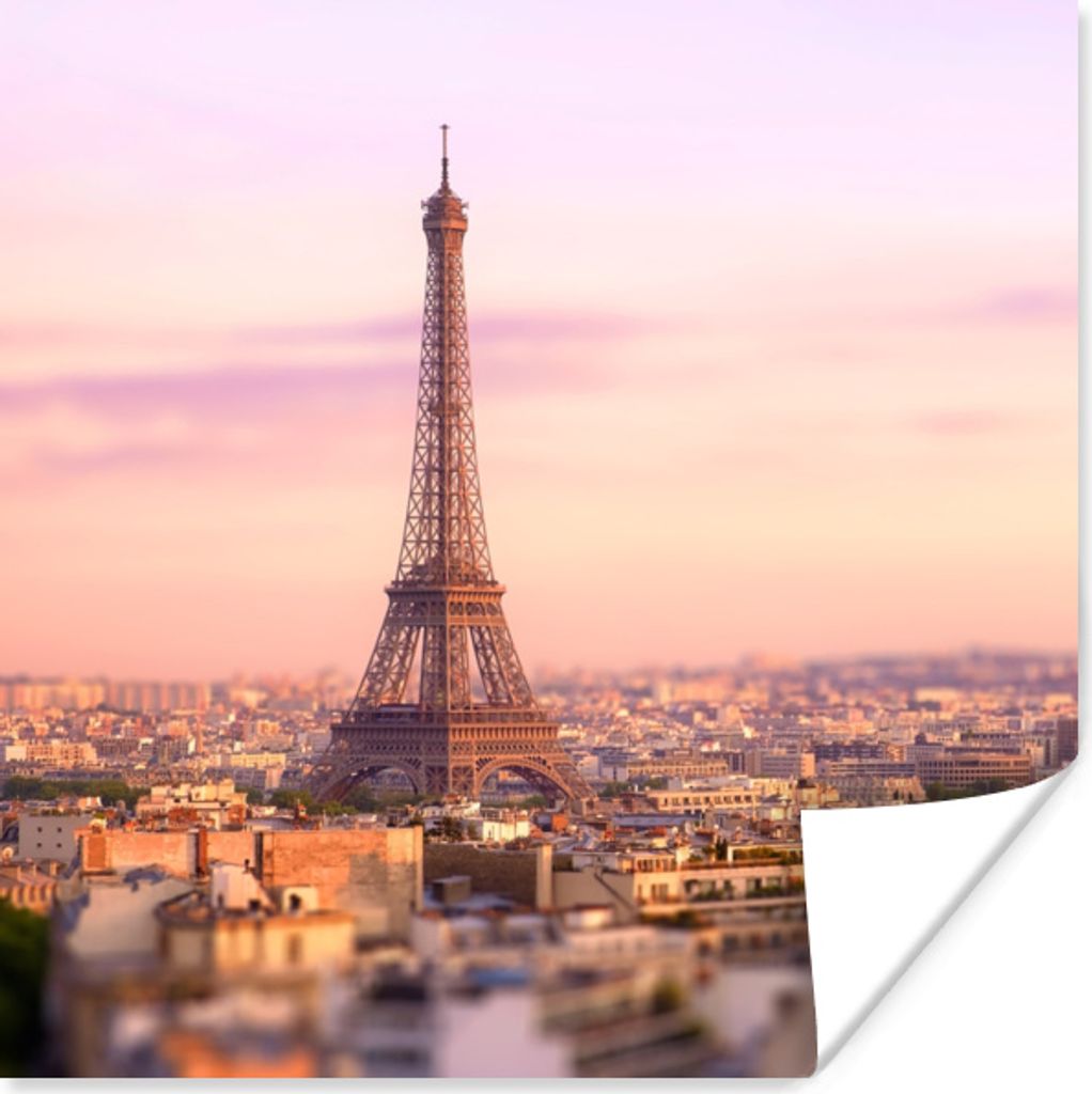MuchoWow Poster Paris in Pastellfarben 30x30 cm - Wandposter - Printing