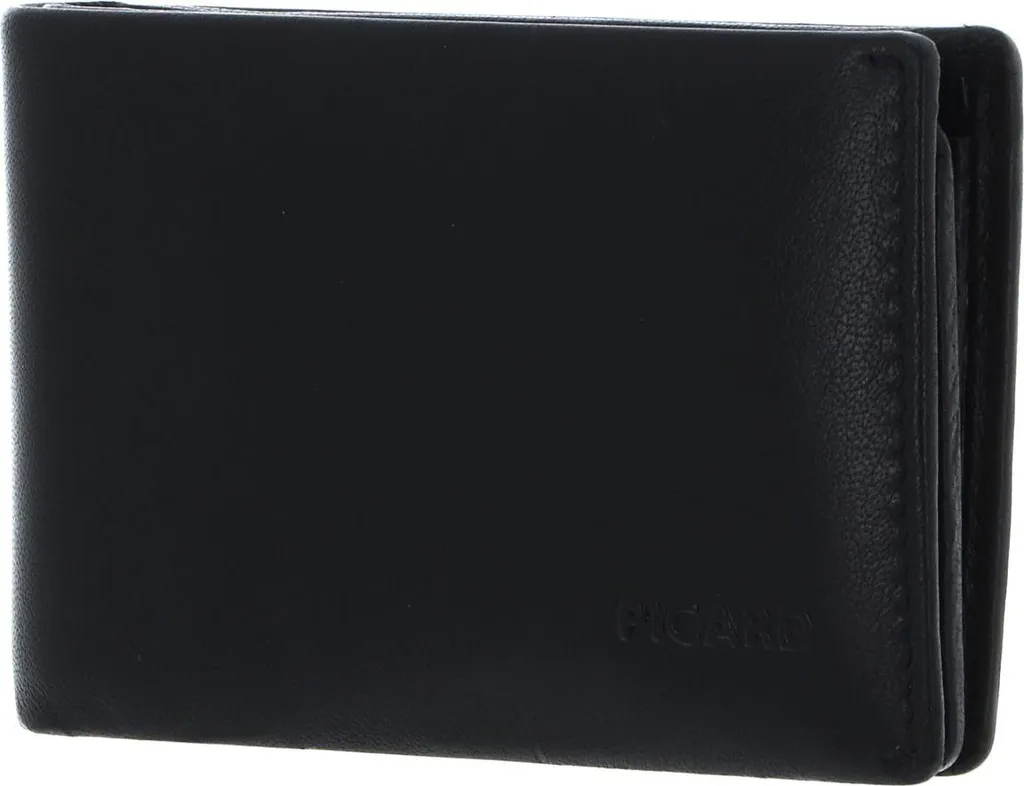 Mini Wallet PICARD London 1 Noir Porte-monnaie Compact Cuir de Qualité