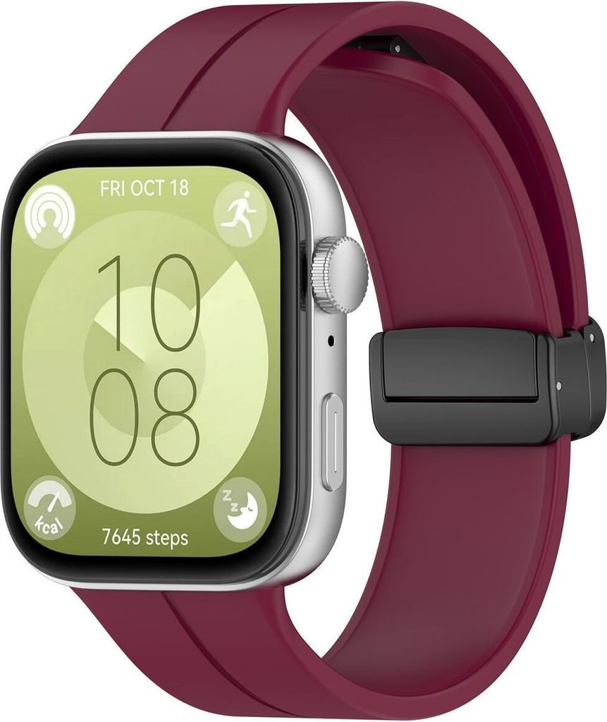 Bizon Armbanduhr Silikon L Huawei Watch Fit 4 Pro / Fit 4 / Fit 3 burgunderrot