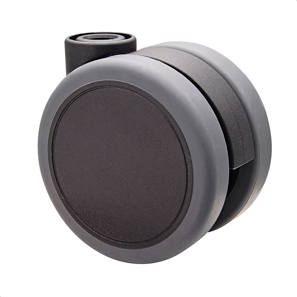WAGNER Design Möbelrolle / Lenkrolle / Doppelrolle SOFT - Durchmesser Ø 65 mm, schwarz / grau, Tragkraft 50 kg - 01076501