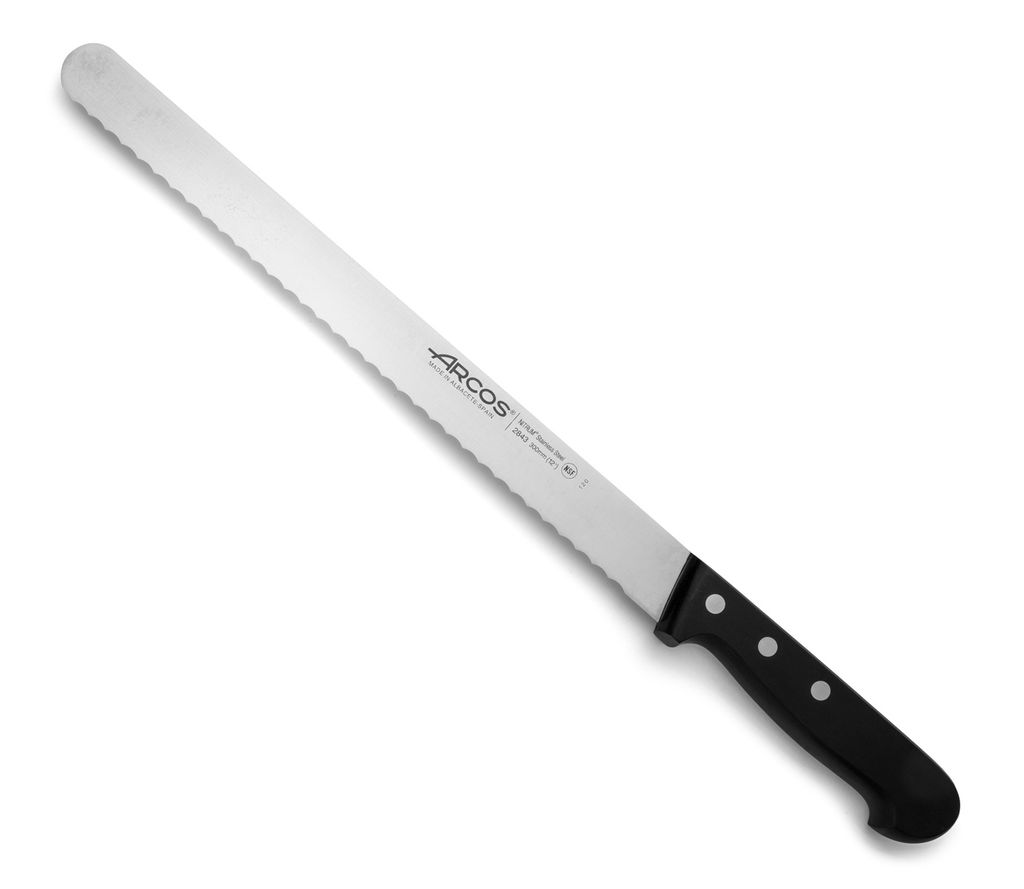 Gebäckmesser Arcos Universal 284304 aus Nitrumstahl, mit Mango aus Polyoxymethylen und 30 cm Klinge im Karton.