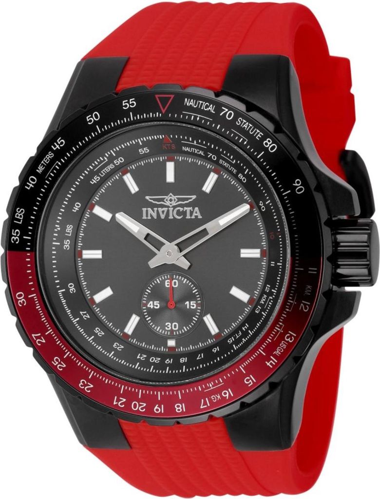 Invicta Aviator 49302 Herren uhr - Wasserdicht - Analog - Quarzuhrwerk - Edelstahl mit grauen zifferblat - 50mm