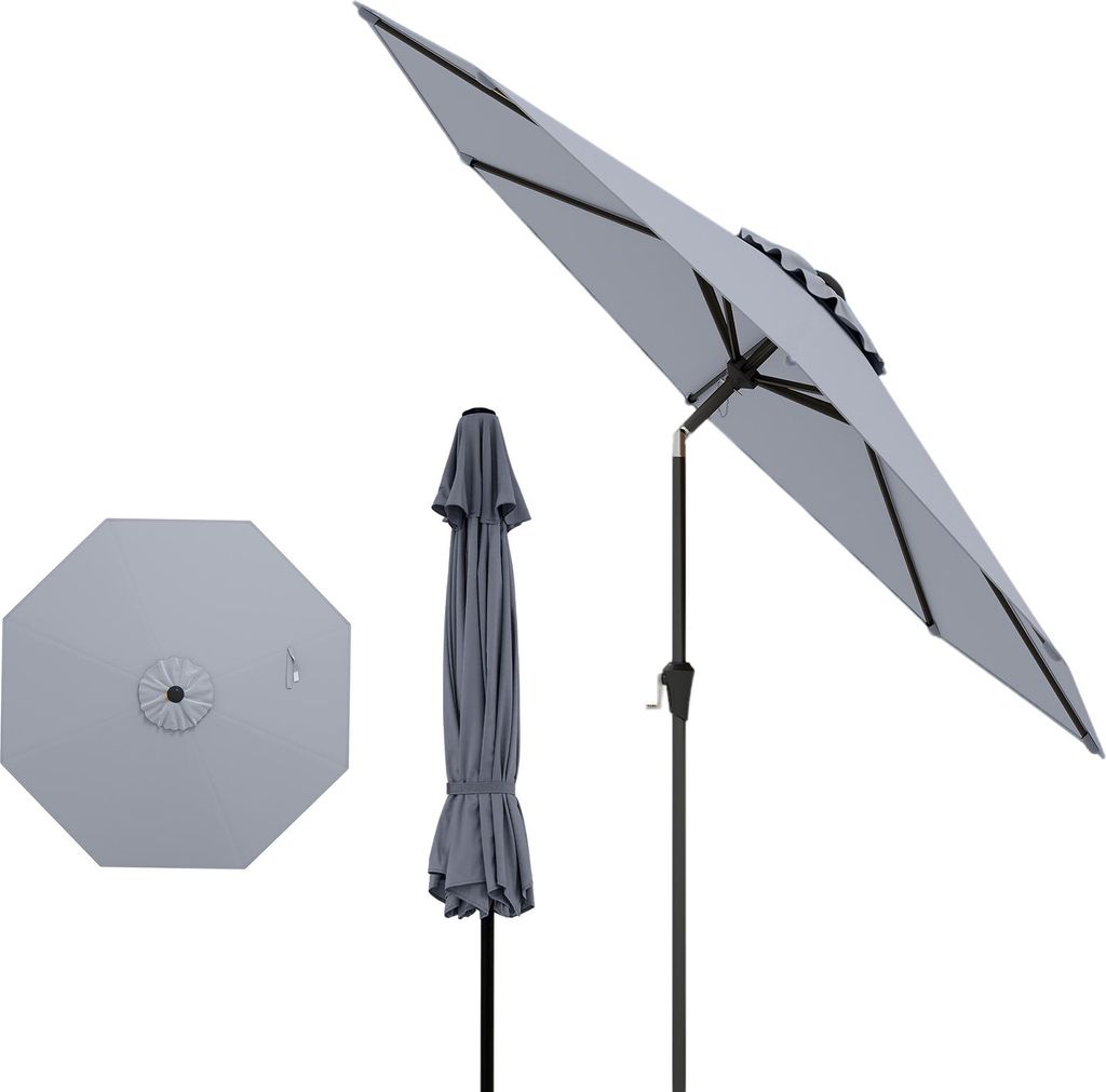 GOPLUS Sonnenschirm, Gartenschirm beidseitig um 35° Produktbild 