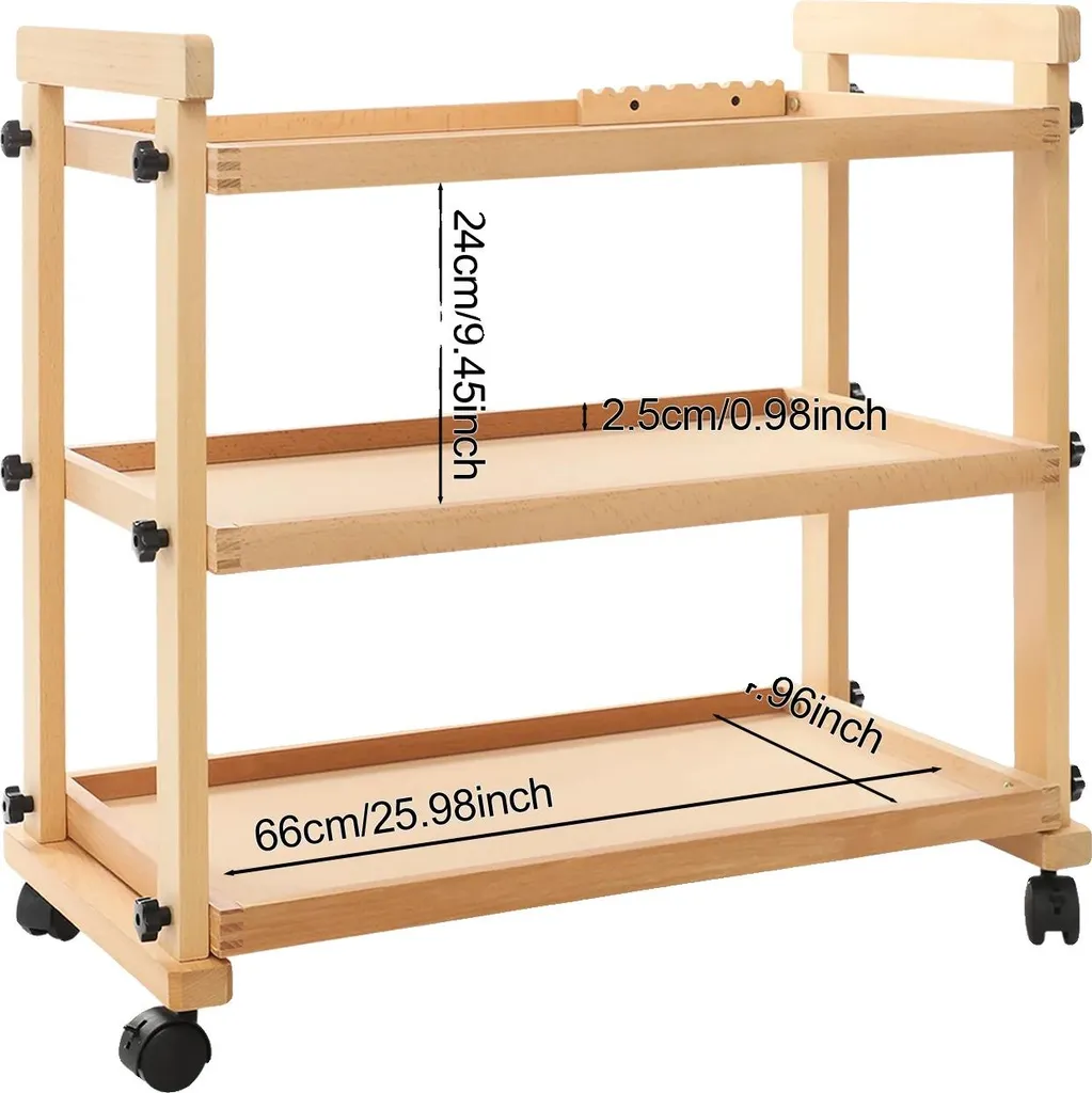 Rangement pour matériel de peinture en bois - Organiseur atelier hêtre