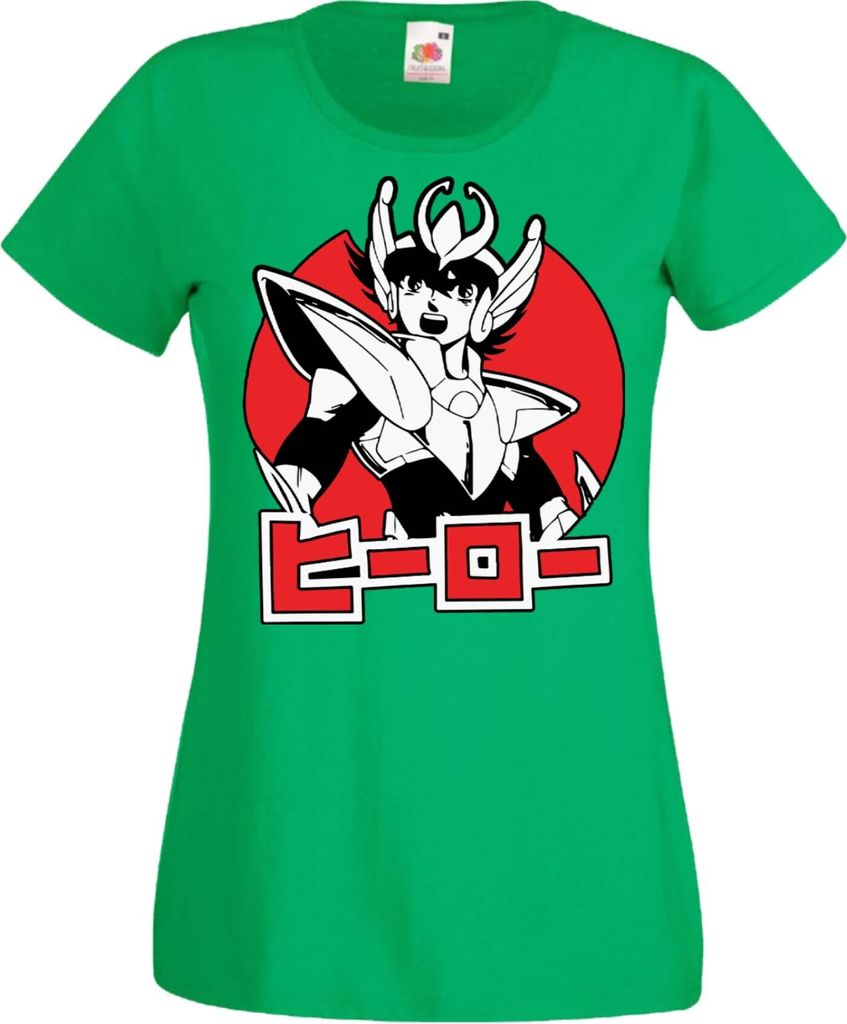 Damen T-Shirt Manga Anime Saint Anime Seiya Pegasus 01 Pegasus, Lady XS / Grün