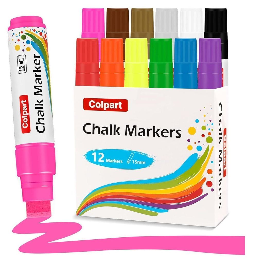 12 couleurs de marqueur craie pour fenêtre Tableau blanc Image du produit 