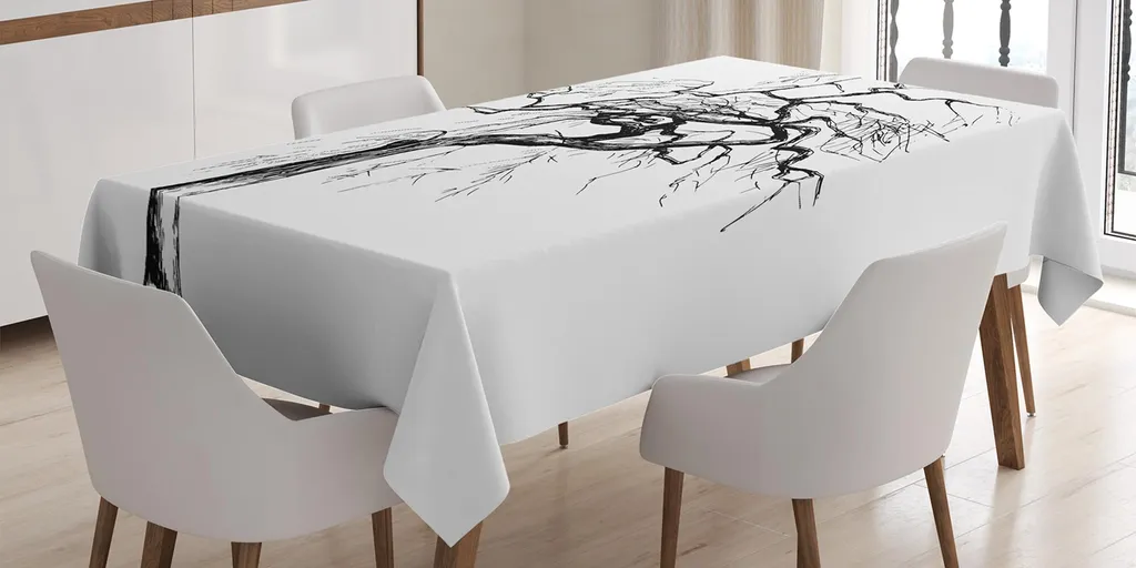 ABAKUHAUS Albero Tovaglia, Spring Season Colline di ulivi, Rettangolare per Sala da Pranzo e Cucina, 140 cm x 200 cm, Verde Chiaro Brown