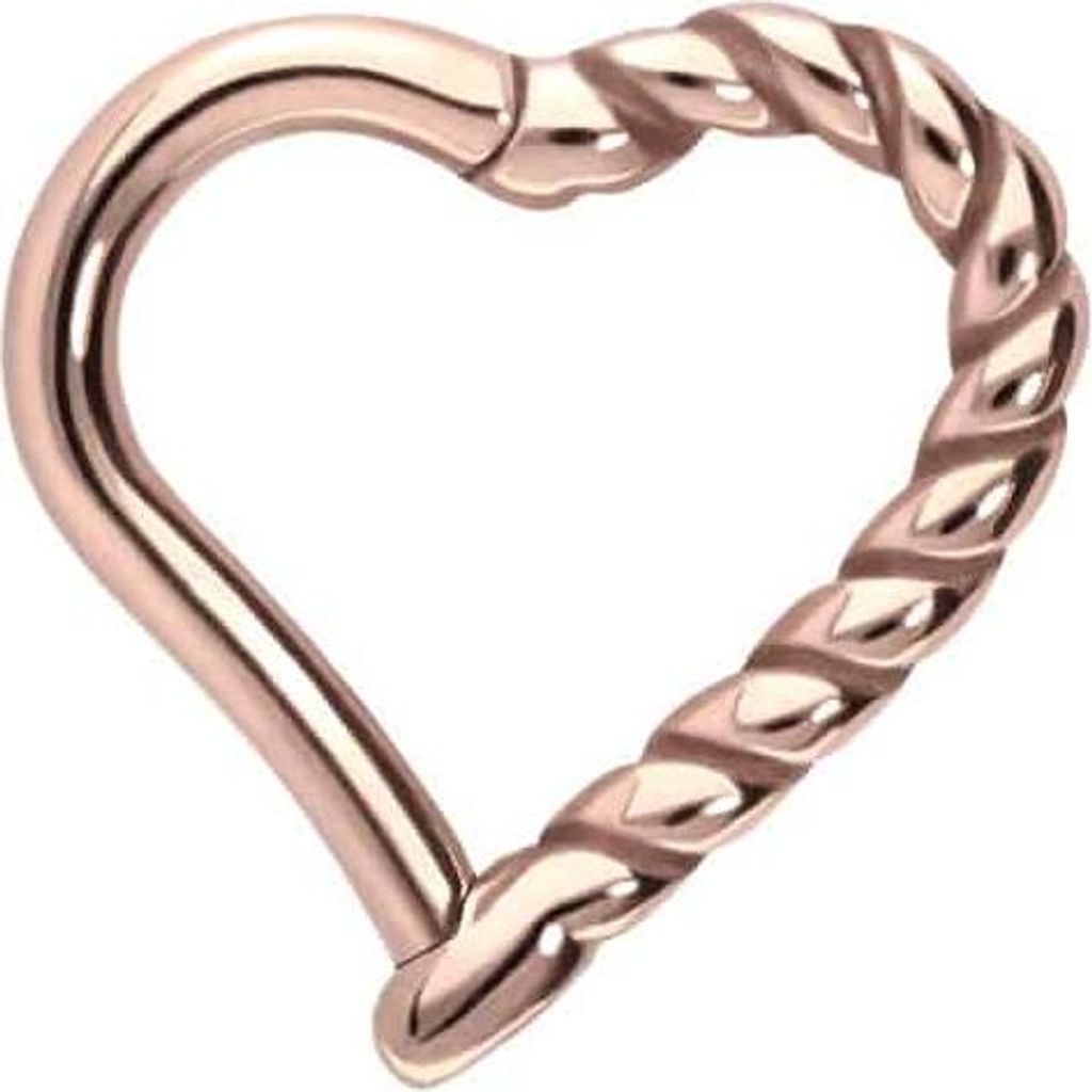 Ohrpiercing, Nasenpiercing, Septum Piercing Chirurgenstahl Clicker HERZ + GEDREHT