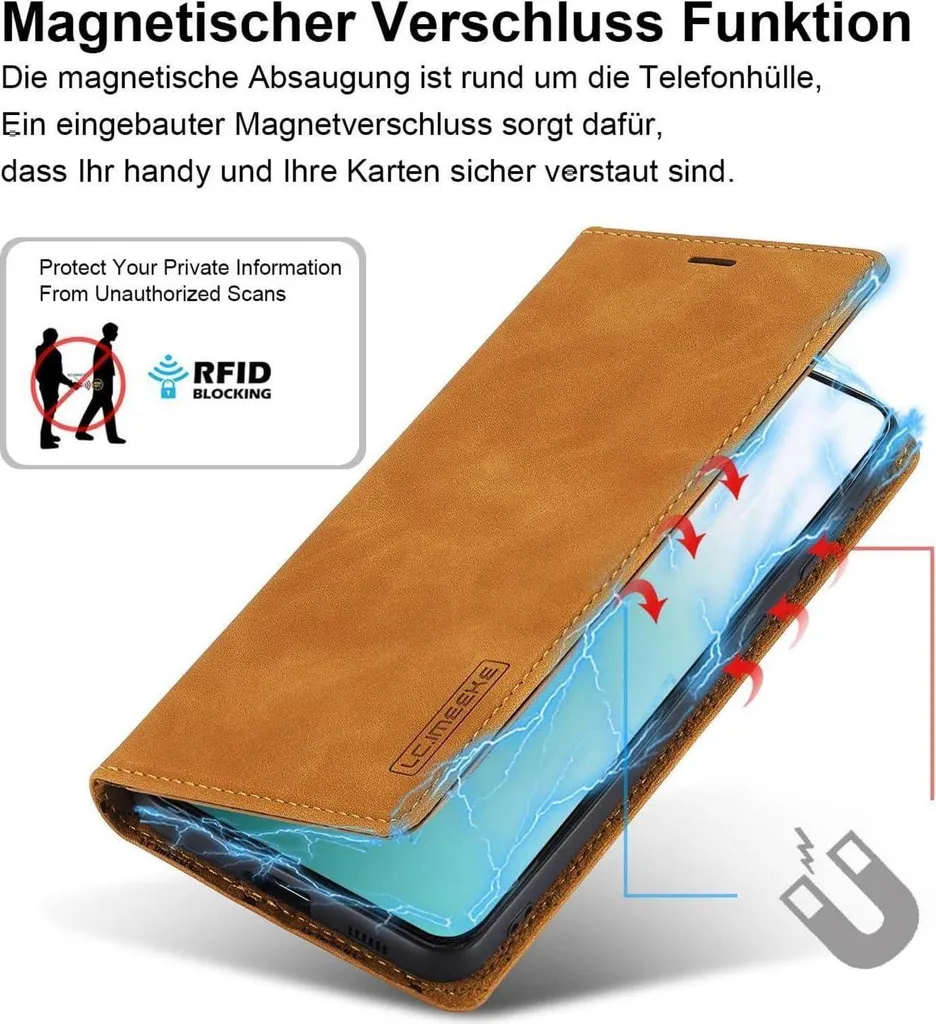 Housse portefeuille Galaxy S24 Plus marron : protection et rangement