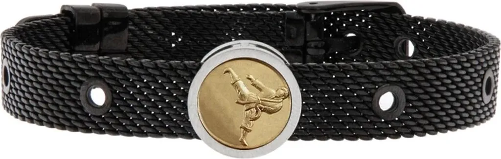 Talent Jewels TJA-1-08-01-2-235 Bracciale Uomo Pelle Nera e Acciaio
