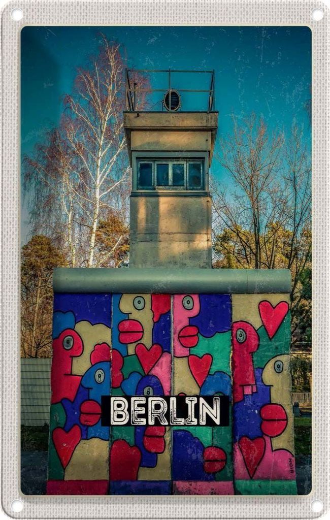 vianmo Blechschild 30x20 cm Berlin Deutschland Bunt Gemälde Bildmotiv Reisemotiv Abenteuer Reisen Urlaub