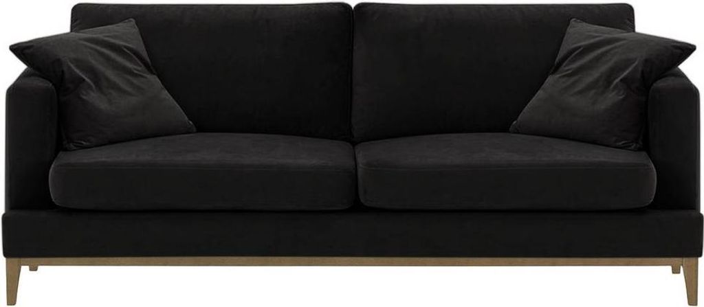 Dreisitzer-Sofa Covex Wood-Velluto 20-wax black