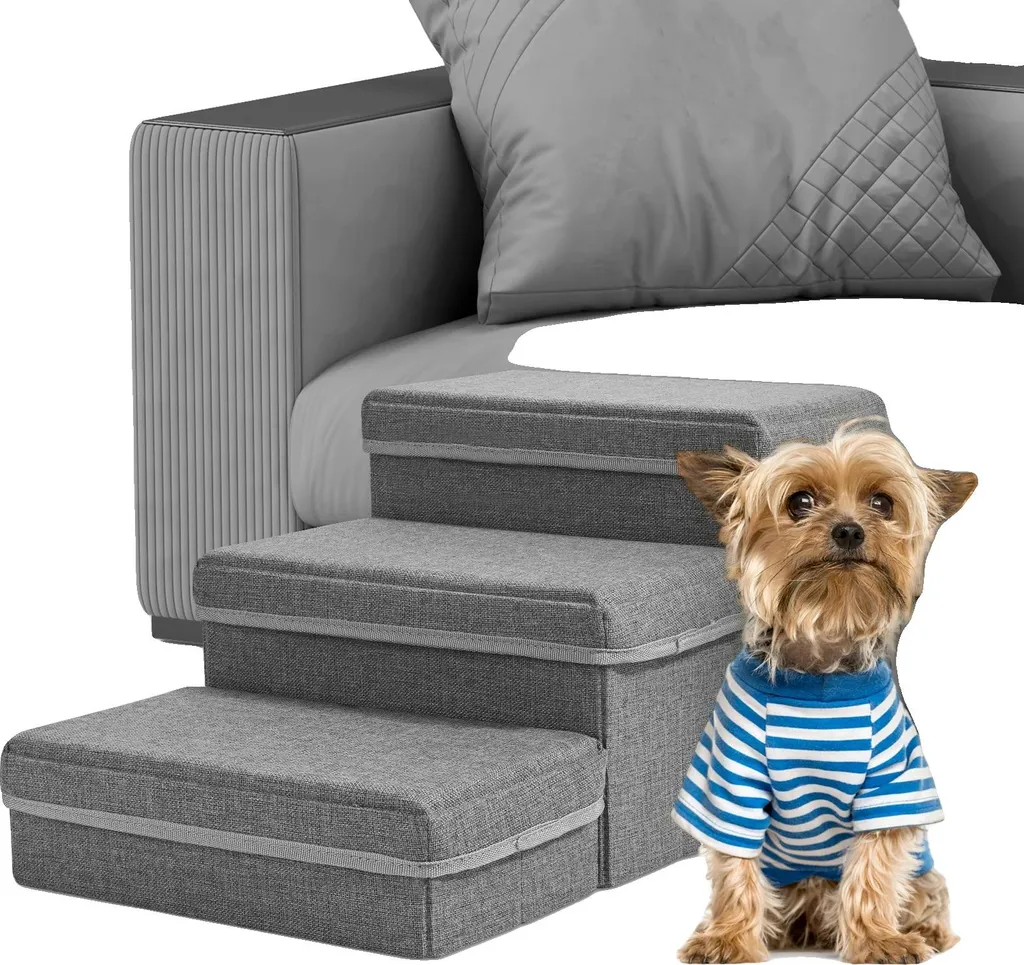 Aide à la montée pliable pour animaux âgés - Rampe de lit avec coffres