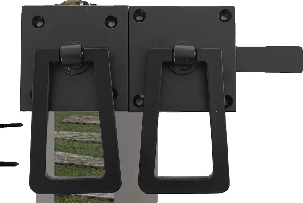 Groom de portail automatique noir pour clôture bois et jardin extérieur