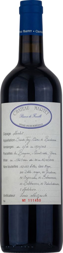 Château Martet SCEA AOC Sainte-Foy Côtes de Bordeaux Château Martet Réserve de la Famille Rouge Wein
