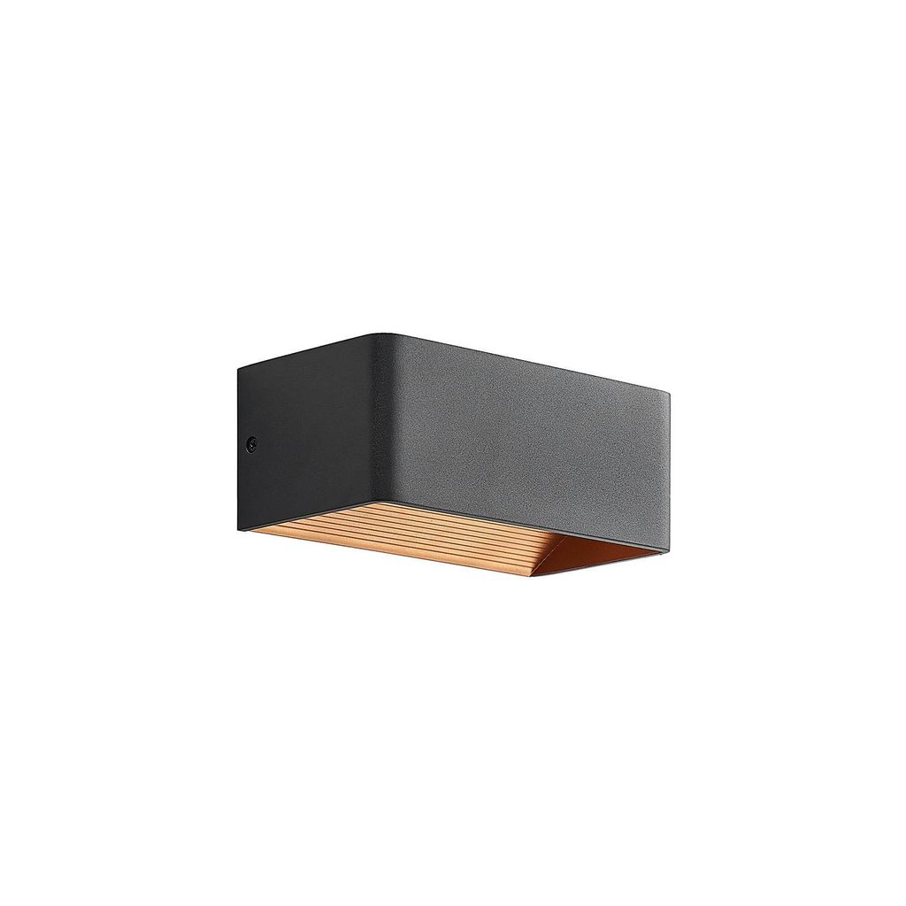 Arcchio LED-Wandlampe Karam, 20 cm, schwarz, Metall, up/down