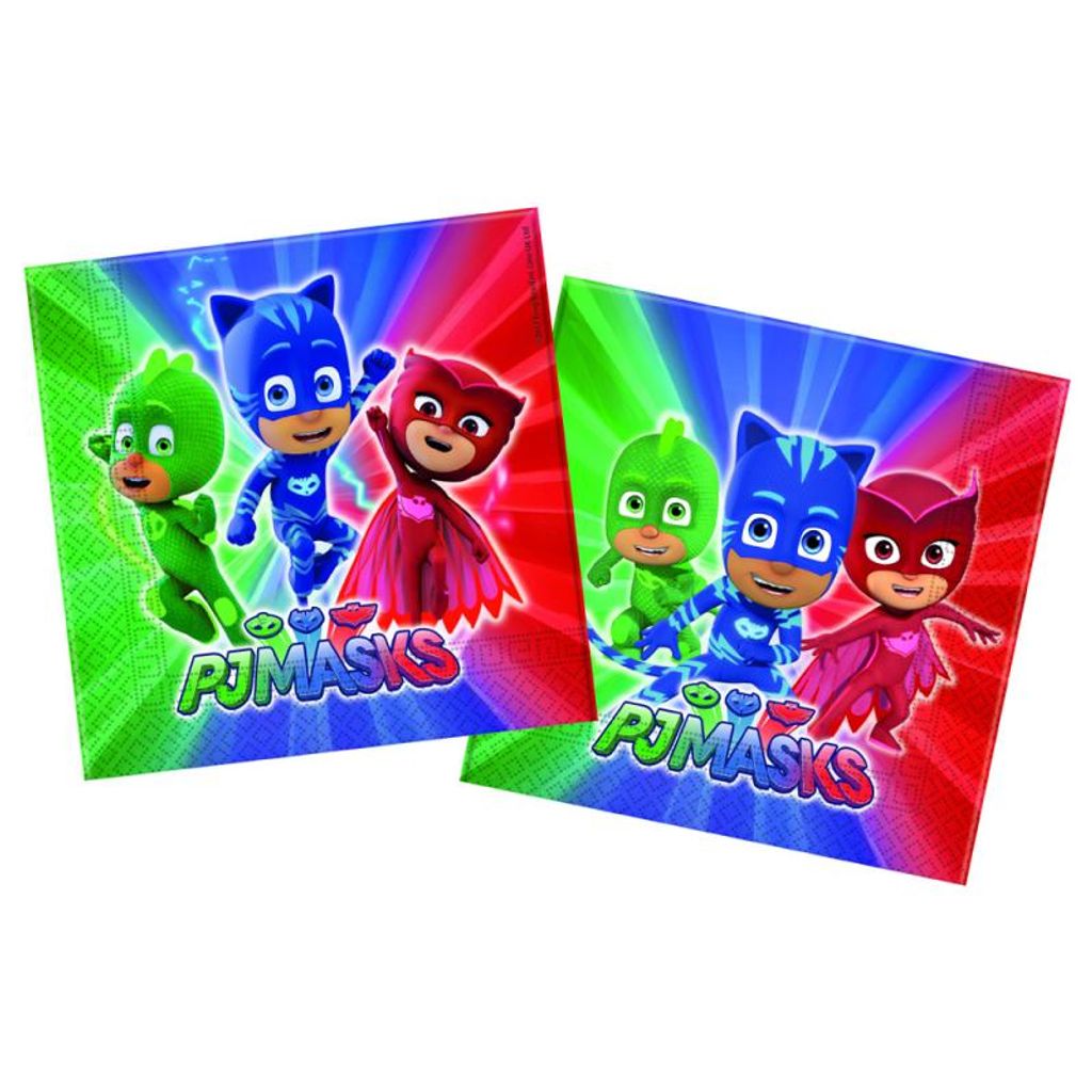 PJ Masks - Eroi del pigiama - 20 tovaglioli, 33x33 cm Immagine del prodotto 