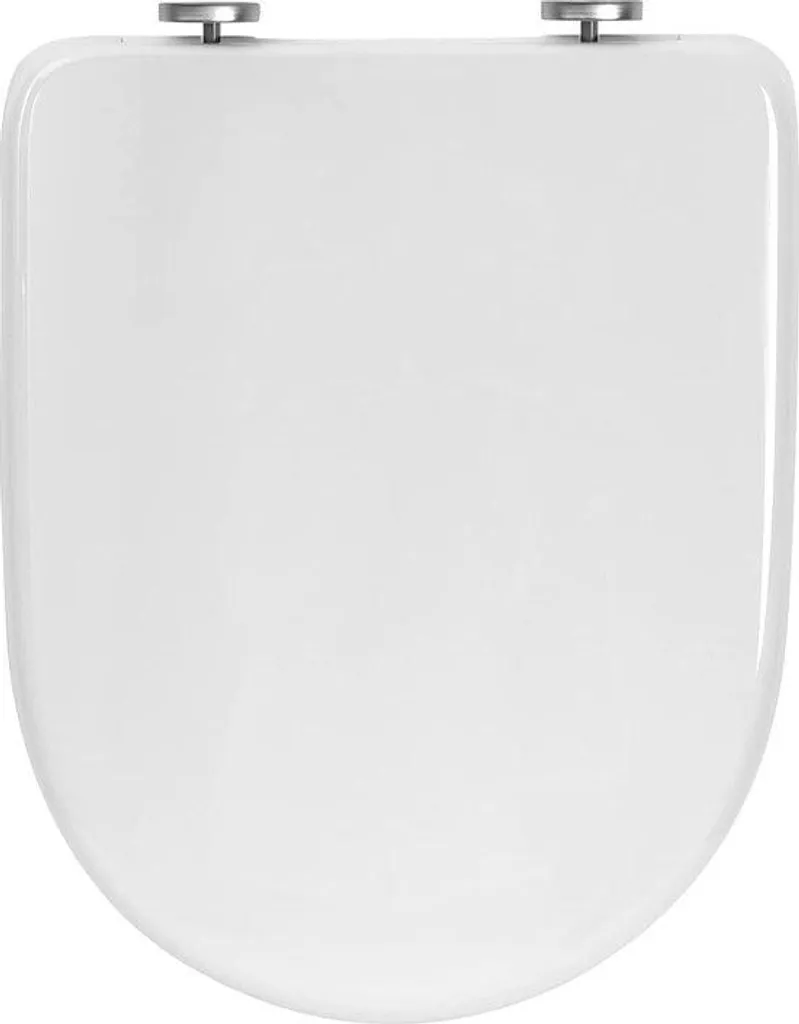 Siège de WC Soft Close en PP blanc résistant forme en D ergonomique