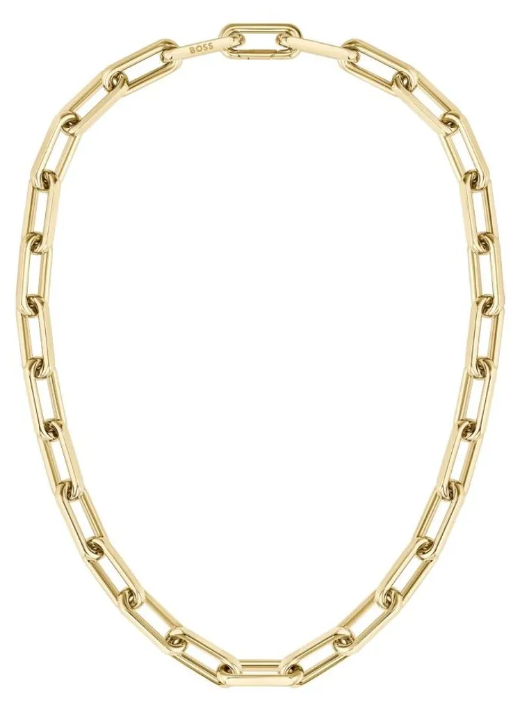 Collier maille dorée pour femme en acier inoxydable massif Halia