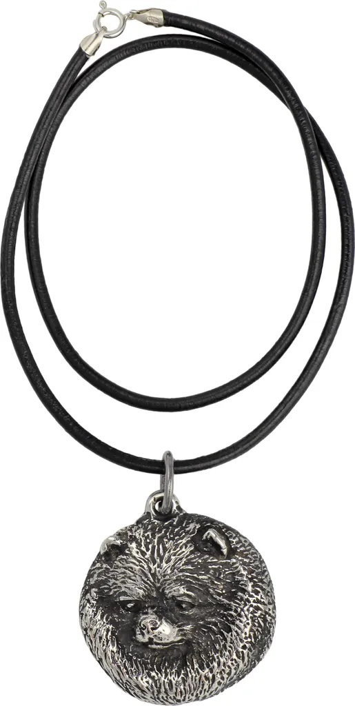 Collier Chien Poméranien Art-Dog avec Pendentif Argenté pour Femme