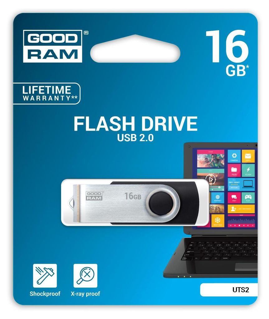 Pendrive GoodRam UTS2 USB 2.0 Schwarz Produktbild 