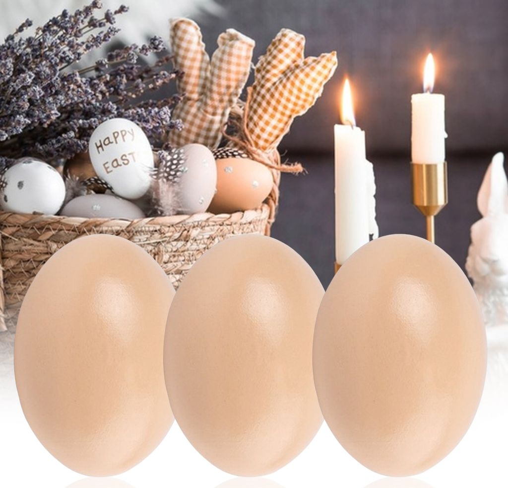 hölzernen gefälschter Ei realistisch aussieht unvollendete Anti-Deformation glatte Oberfläche Home Ornament Graffiti gelbe Farbe DIY Malerei Ost...