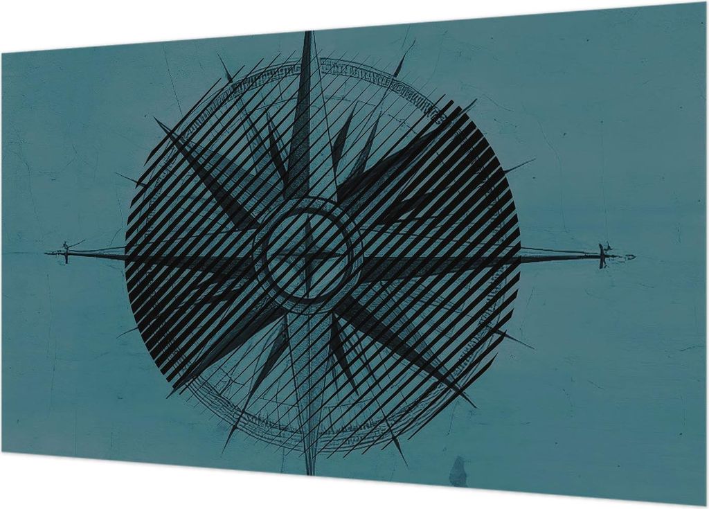 Fototapete - Wandbilder für Wohnzimmer - 416x254 - Dekorative Wandfolie - Modernes Design für Wanddekoration - Tapeten für Innenräume - Seekompass