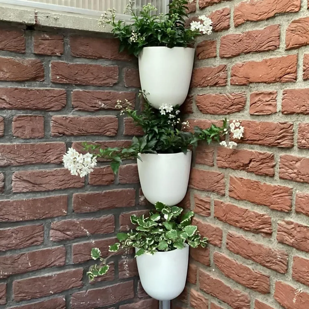 Pot de fleurs mural triangulaire auto-irriguant pour intérieur et bureau