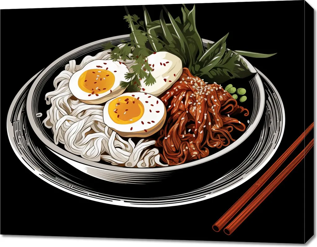 Affiche Les Ramen dans l'Art 90x70 cm - Impression Haute Qualité Toile
