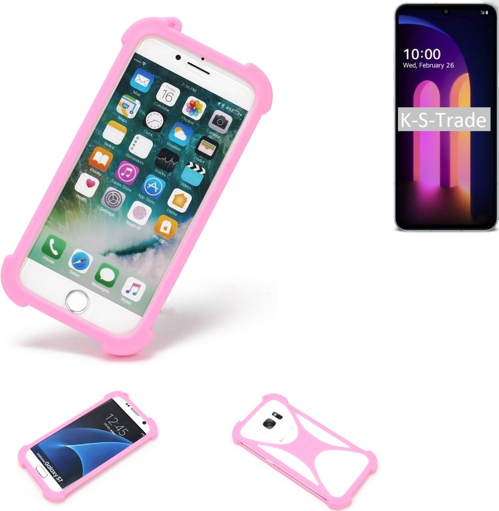 K-S-Trade Handy Hülle kompatibel mit LG Electronics V60 ThinQ 5G Schutz Hülle Bumper Silikon Schutz Hülle Cover Case Silikoncase Silikonbumper TPU
