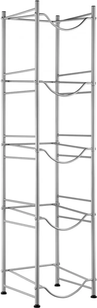 smusei Organizer verticale per bottiglie d'acqua a 5 ripiani, autoportante, in metallo, grande capacità, supporto per acqua in bottiglia per cucina, feste, dispensa, bronzo