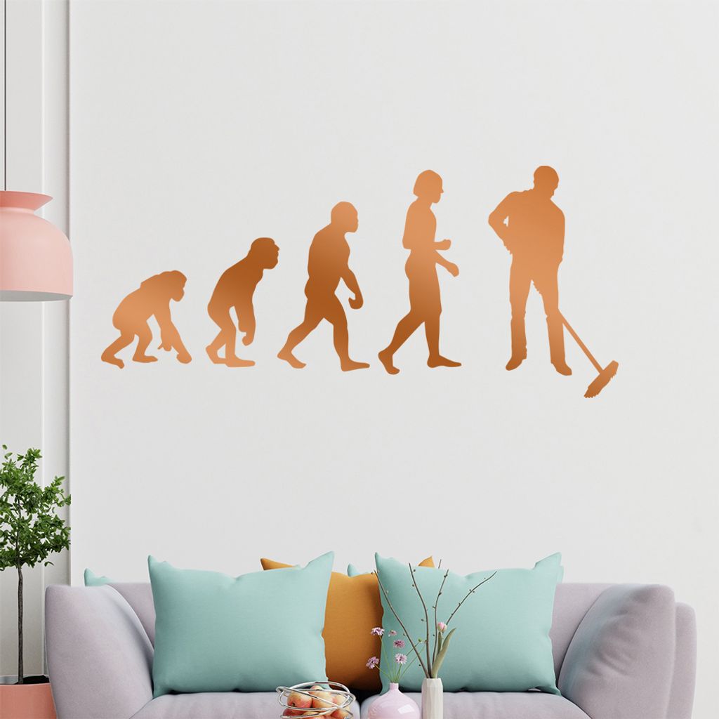 KIWISTAR Evolution Hausmeister Charles Darwin Wandtattoo in 6 Größen - Wandaufkleber Wall Sticker - Dekoration, Küche, Wohnzimmer, Schlafzimmer,...