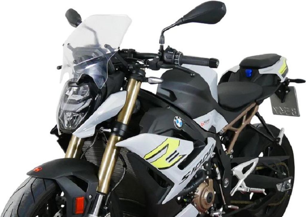 Motorrad Sportscheibe für BMW S1000R, 30 cm lang, 32 cm breit, inkl. Halterungen
