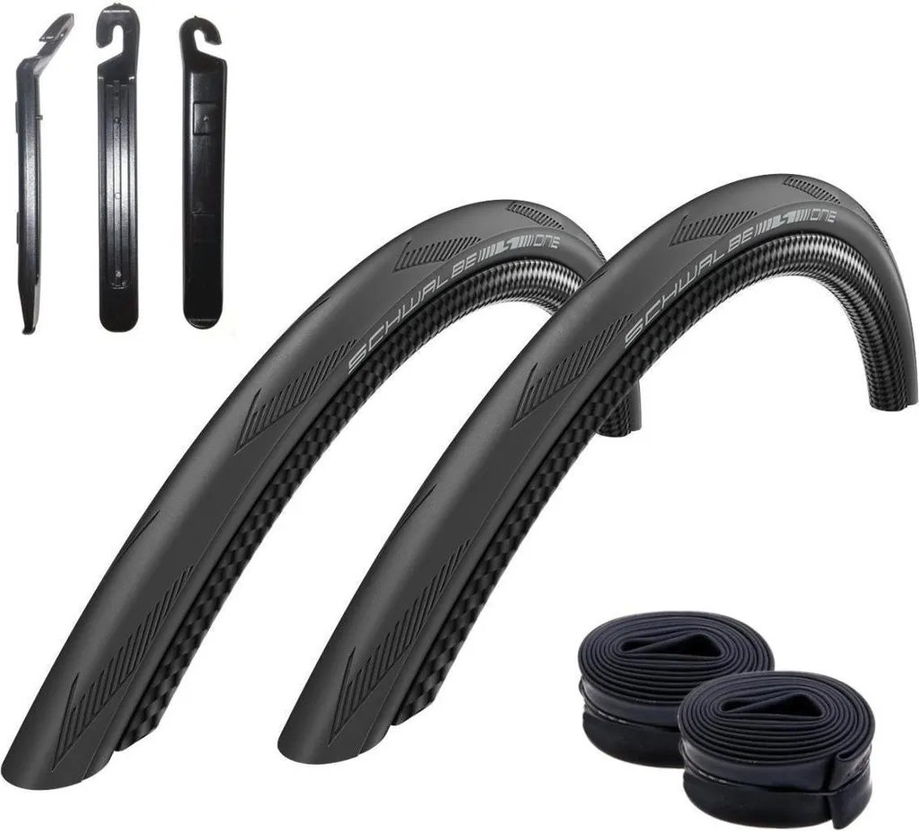 Kit Entretien Vélo de Route : 2 Pneus Schwalbe ONE 700x23C + Outils